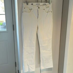 J. Crew White Cropped Ankle Jeans
